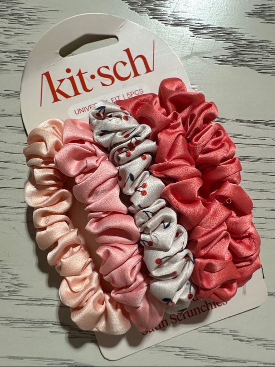 Kitsch Other - Kitsch Cherry Blossom Ruched Satin Scrunchies 5pc Set